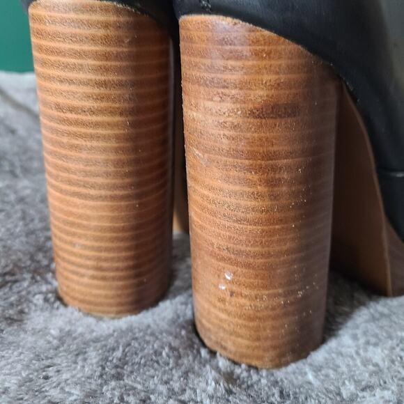 Women 6 M WILD PAIR SHORT LIST Black Leather Platform Bootie Style 268 Heels - Picture 7 of 7